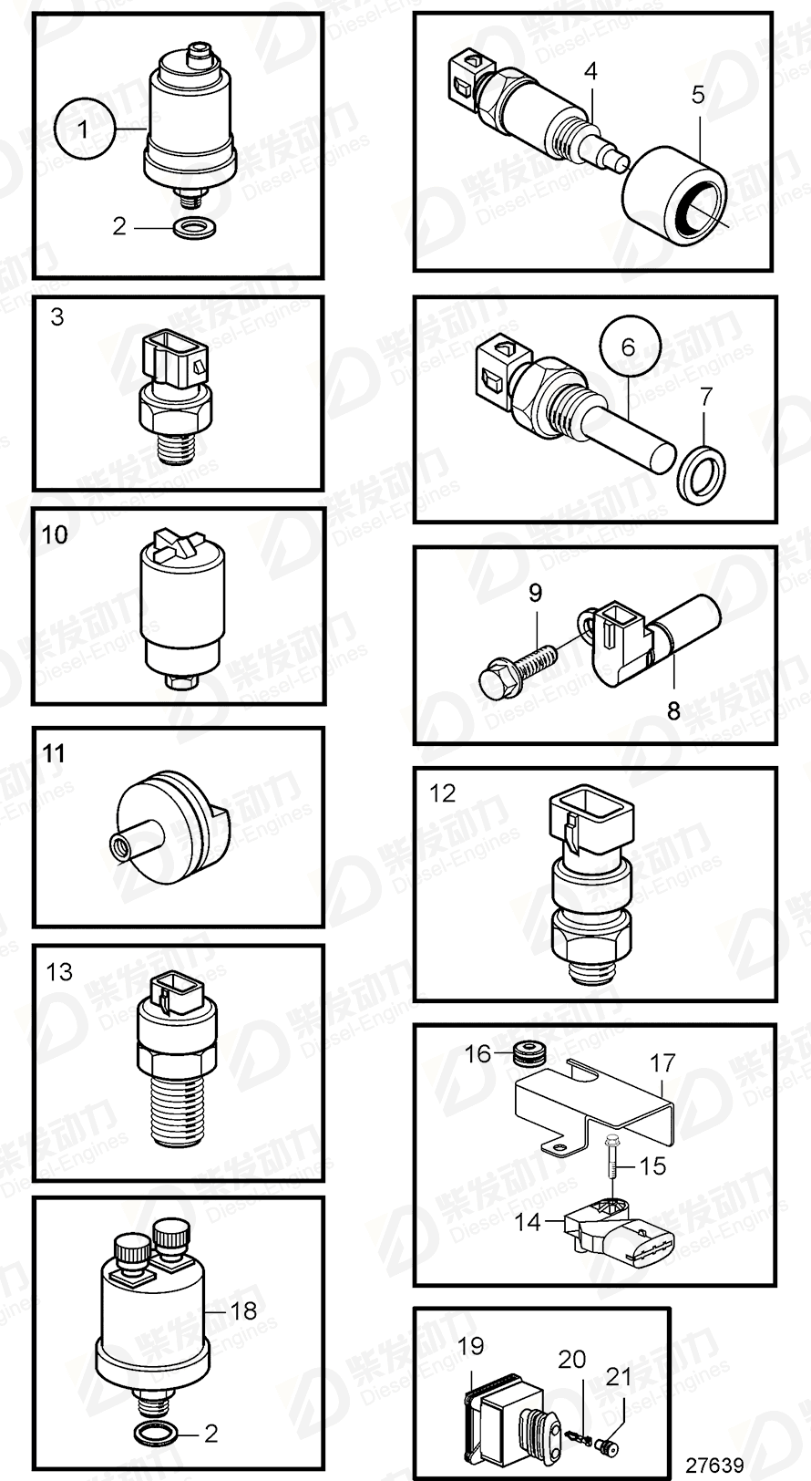 volvo penta Sensor 20511126 Drawing volvo penta Sensor 20511126 Drawing